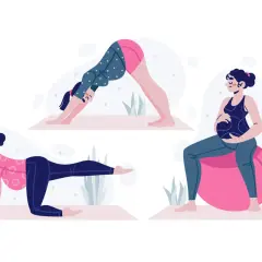 Trois femmes enceintes pratiquent le yoga pour soulager la douleur à la hanche pendant la grossesse.