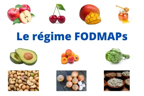Le régime FODMAPs : pommes, cerises, mangue, miel, avocat, abricots, artichaut, noix, oignons, ail, lentilles et haricots.