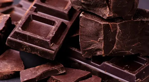 Morceaux de chocolat noir, parfaits pour savoir que manger en cas de baisse de tension. Un délice gourmand.