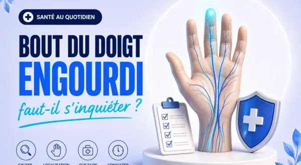 Main gauche engourdie, le bout du doigt est affecté. Causes, localisation, que faire, consulter.