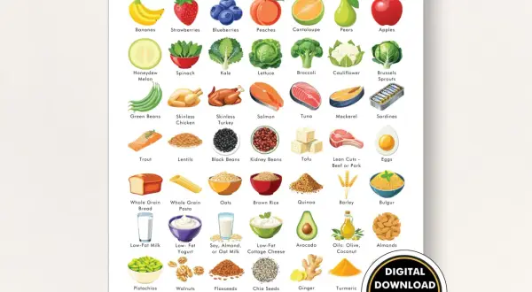 Liste d'aliments pour l'alimentation anti acide : fruits, légumes, viandes maigres, poissons, céréales complètes, produits laitiers faibles en gras, noix et boissons.