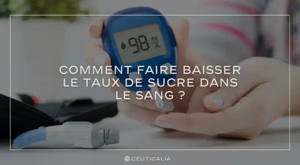 Mesure du taux de sucre dans le sang. Comment faire baisser le taux de sucre dans le sang ? Le résultat est 98 mg/dL.