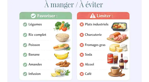 Légumes, riz complet, poisson, banane, amandes, infusion : voici quoi manger le soir pour bien dormir. Évitez plats industriels, charcuterie, fromages gras, soda, alcool et café.