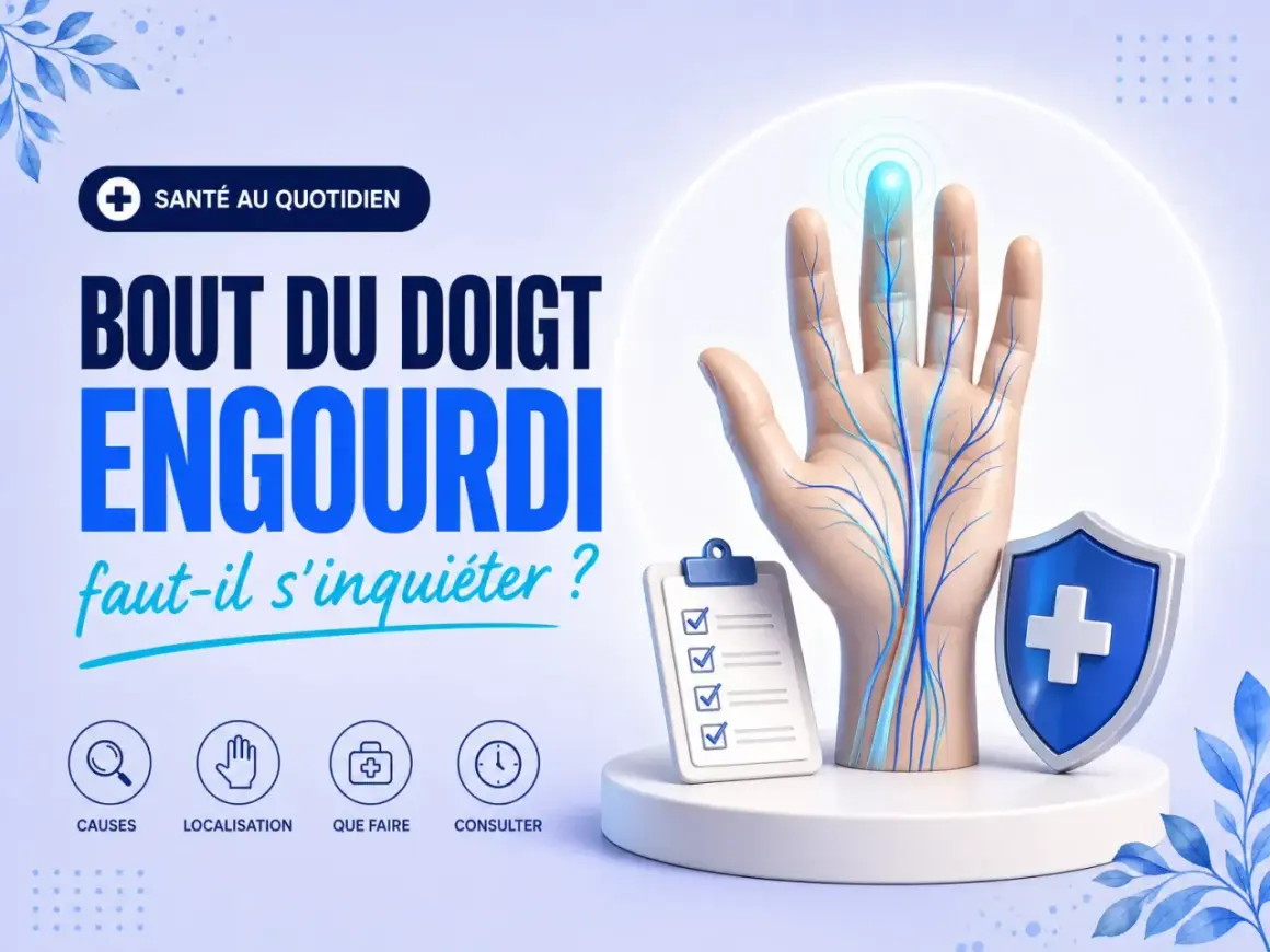 Main gauche engourdie, le bout du doigt est affecté. Causes, localisation, que faire, consulter.