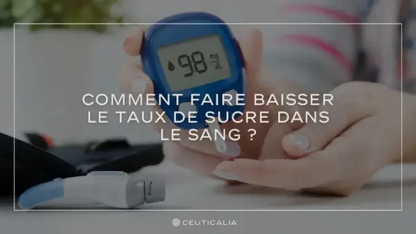 Mesure du taux de sucre dans le sang. Comment faire baisser le taux de sucre dans le sang ? Le résultat est 98 mg/dL.